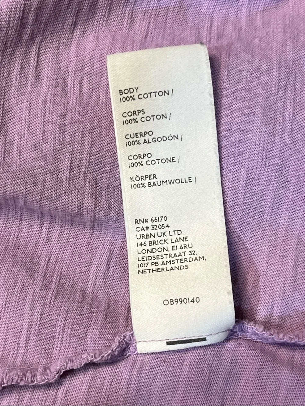Free People Arden Tee, Lavender, Slouchy, Long Sleeve, Thumbholes, Sz M